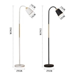 Lampara Luminaria De Pie Pantalla Metal Con Madera Deco - Imagen 8