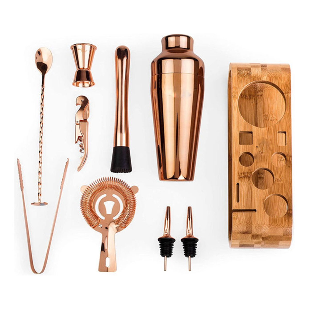 Set 9 Piezas Juego Cocteleria Barman Acero Inoxidable Rose - Imagen 2