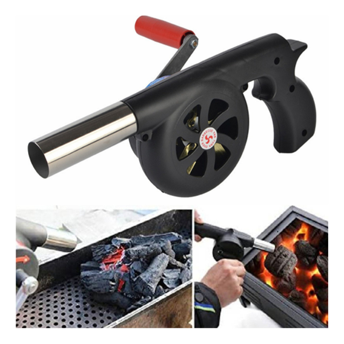 Avivador Fuego Soplador Fuelle De Mano Bbq40w - Imagen 7