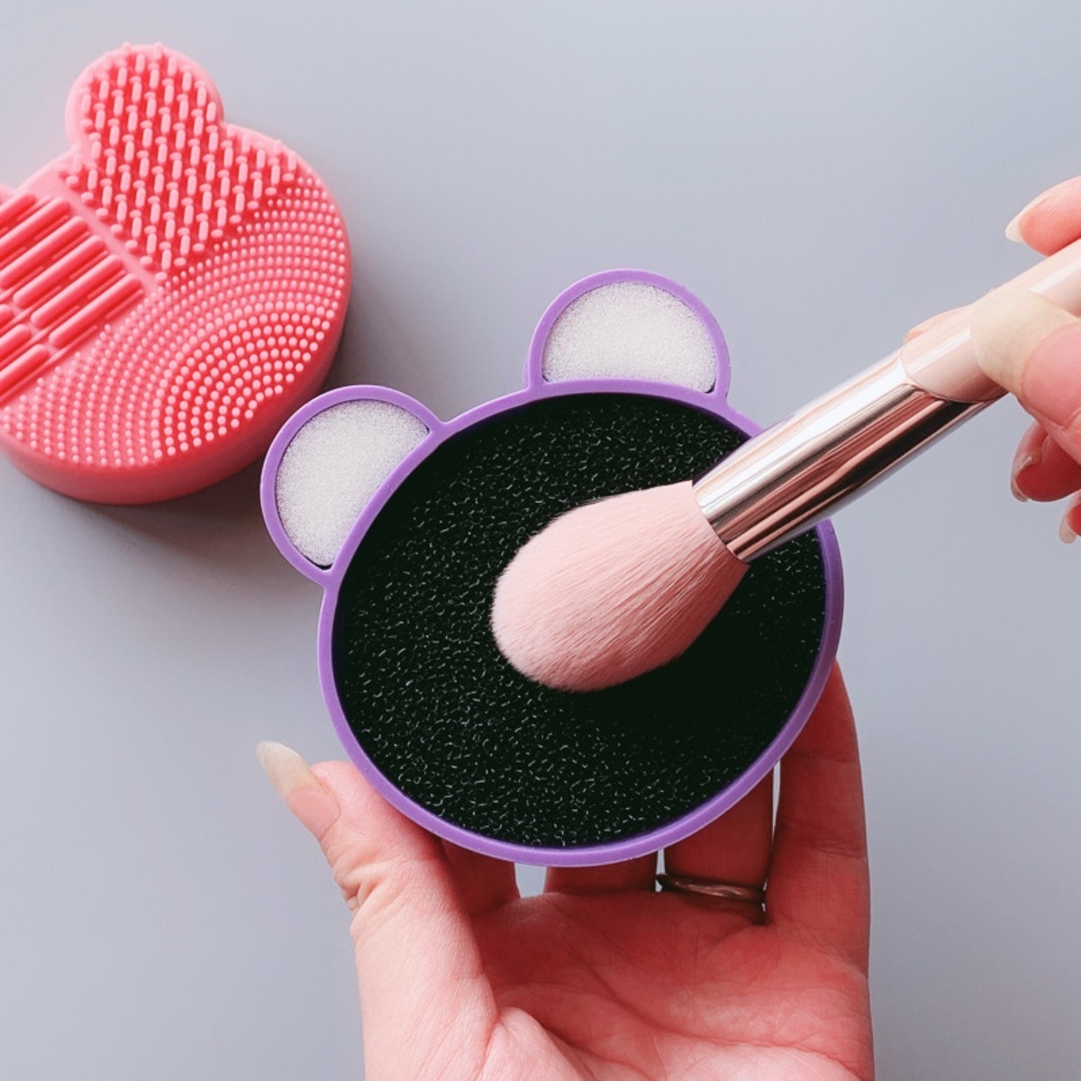 Limpia Brochas Maquillaje Limpieza Humedo O Seco Compacto - Imagen 17