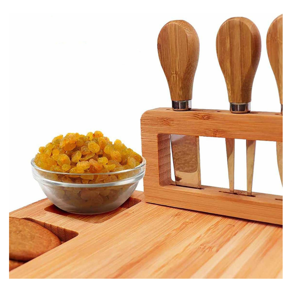 Tabla Copetin Rectangular Tabla De Quesos + Kit Cuchillos - Imagen 5