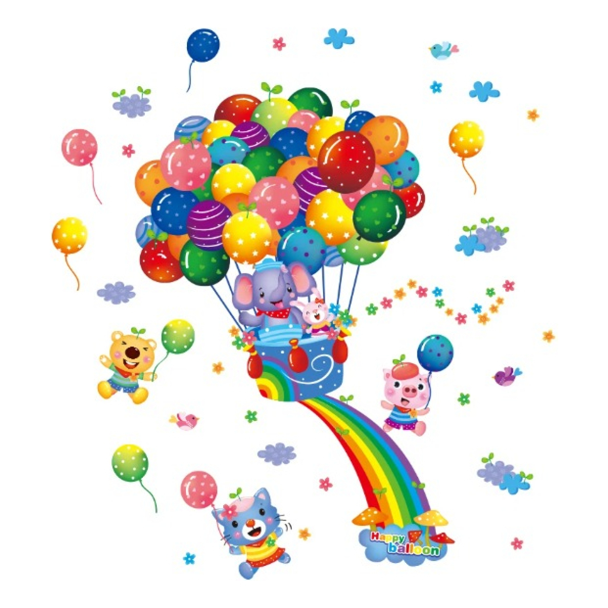 Vinilo Decorativo Infantiles Globo Arcoiris - Imagen 1