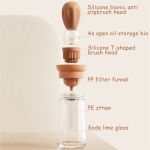 Aceitera Dispensador Aceite Vidrio Y Silicona Pincel Liso - Imagen 10