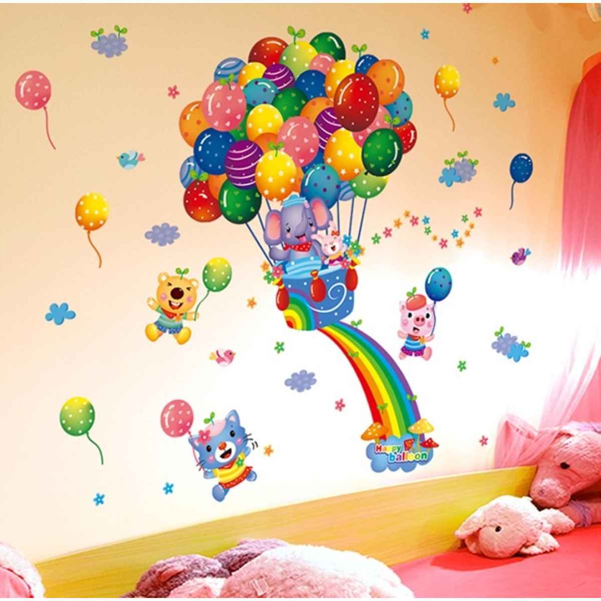 Vinilo Decorativo Infantiles Globo Arcoiris - Imagen 2