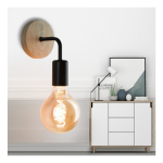Pack X2 Aplique Metal Madera Nordico Vintage + Lampara - Imagen 7