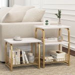 Mesa De Centro Para Estar Dormitorio Textura Mármol Grande - Imagen 9