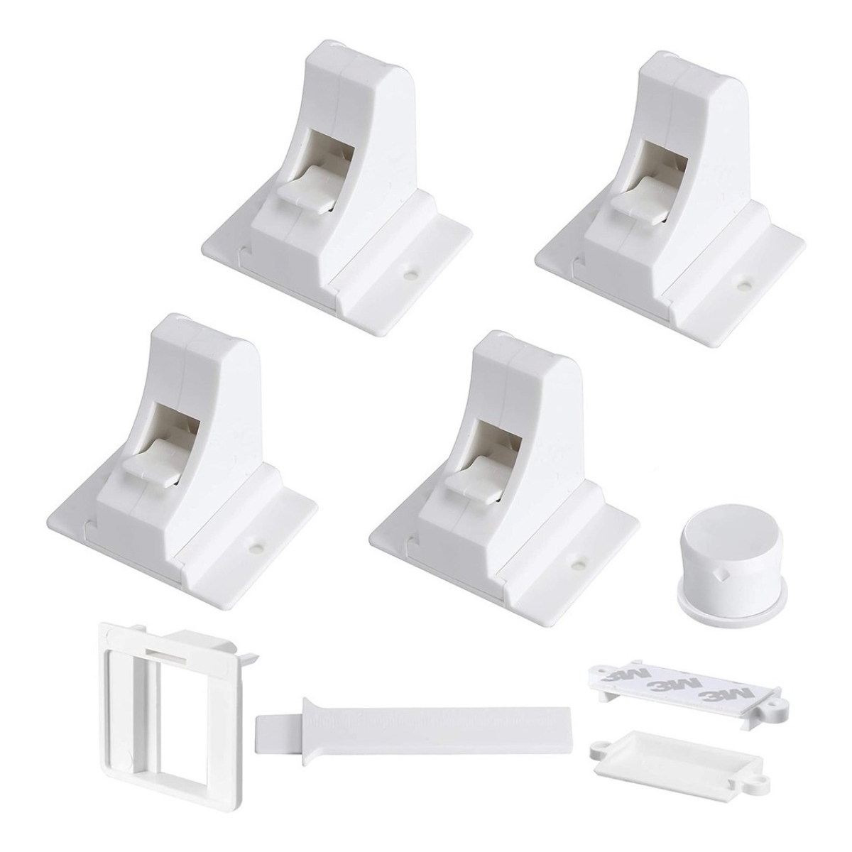 Set X4 Piezas Cerraduras Magnética Niño Armarios Cajones - Imagen 2