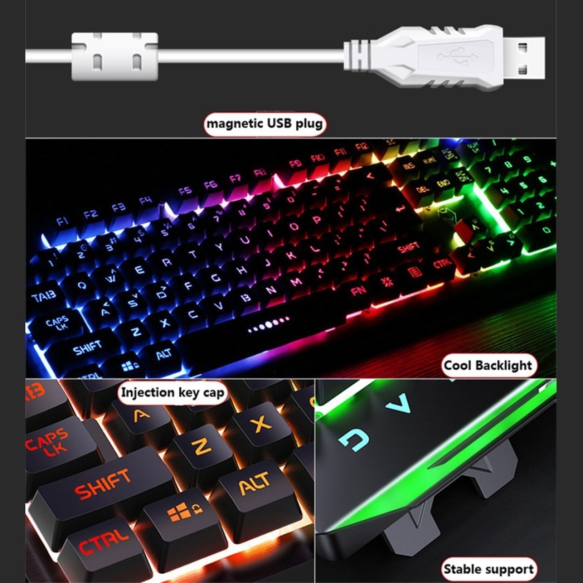 Kit Gamer Teclado + Mouse Retroiluminado Rgb Usb De Calidad - Imagen 2