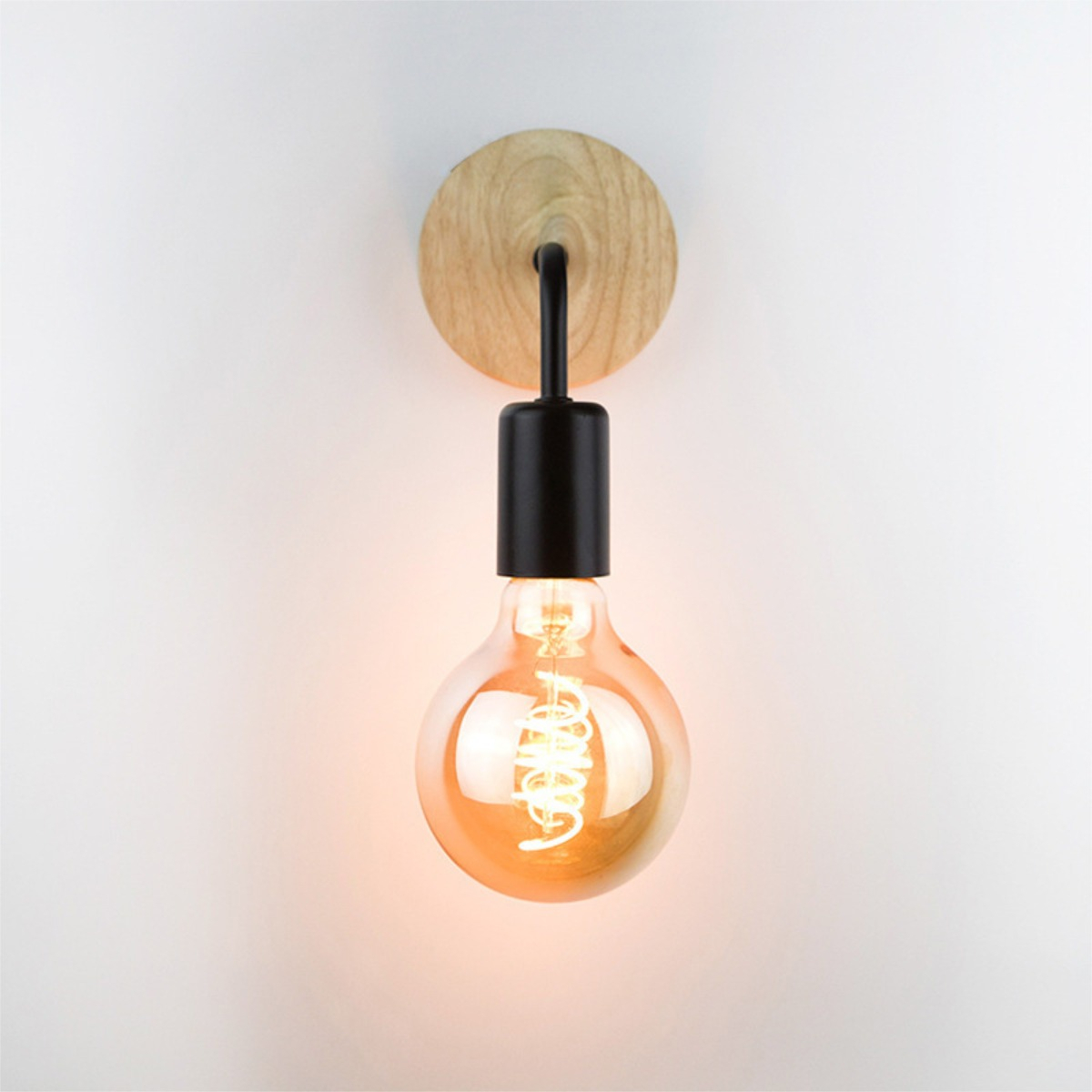 Pack X2 Aplique Metal Madera Nordico Vintage + Lampara - Imagen 16