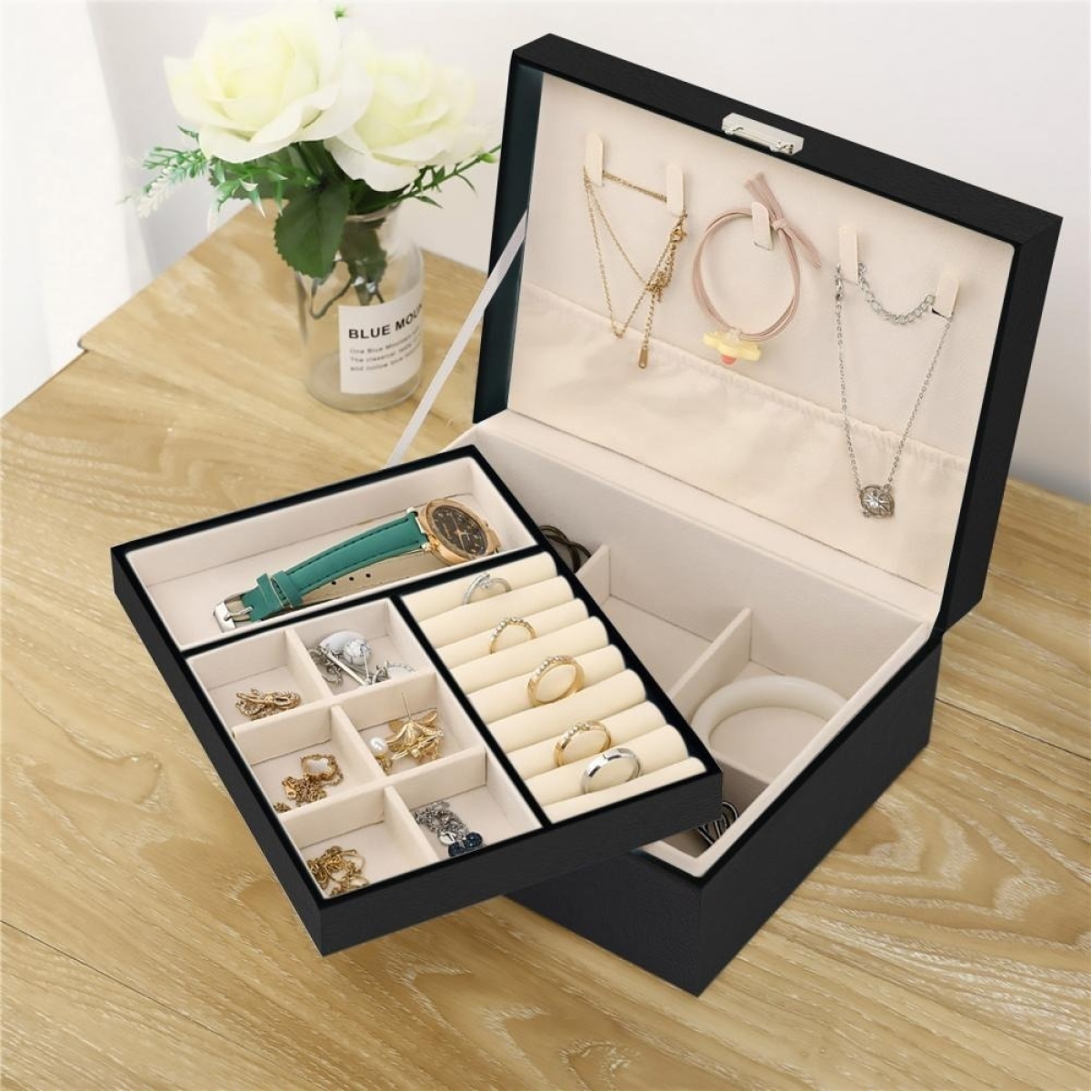 Joyero Caja Organizadora Para Joyas Con Cerradura - Imagen 13