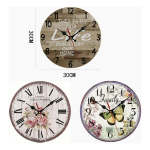 Reloj De Pared Simil Madera Retro Silencioso Decorativo Life - Imagen 4