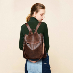 Bolso Mochila Antirrobo Gran Capacidad En Pu Liso Iluminaras - Imagen 9