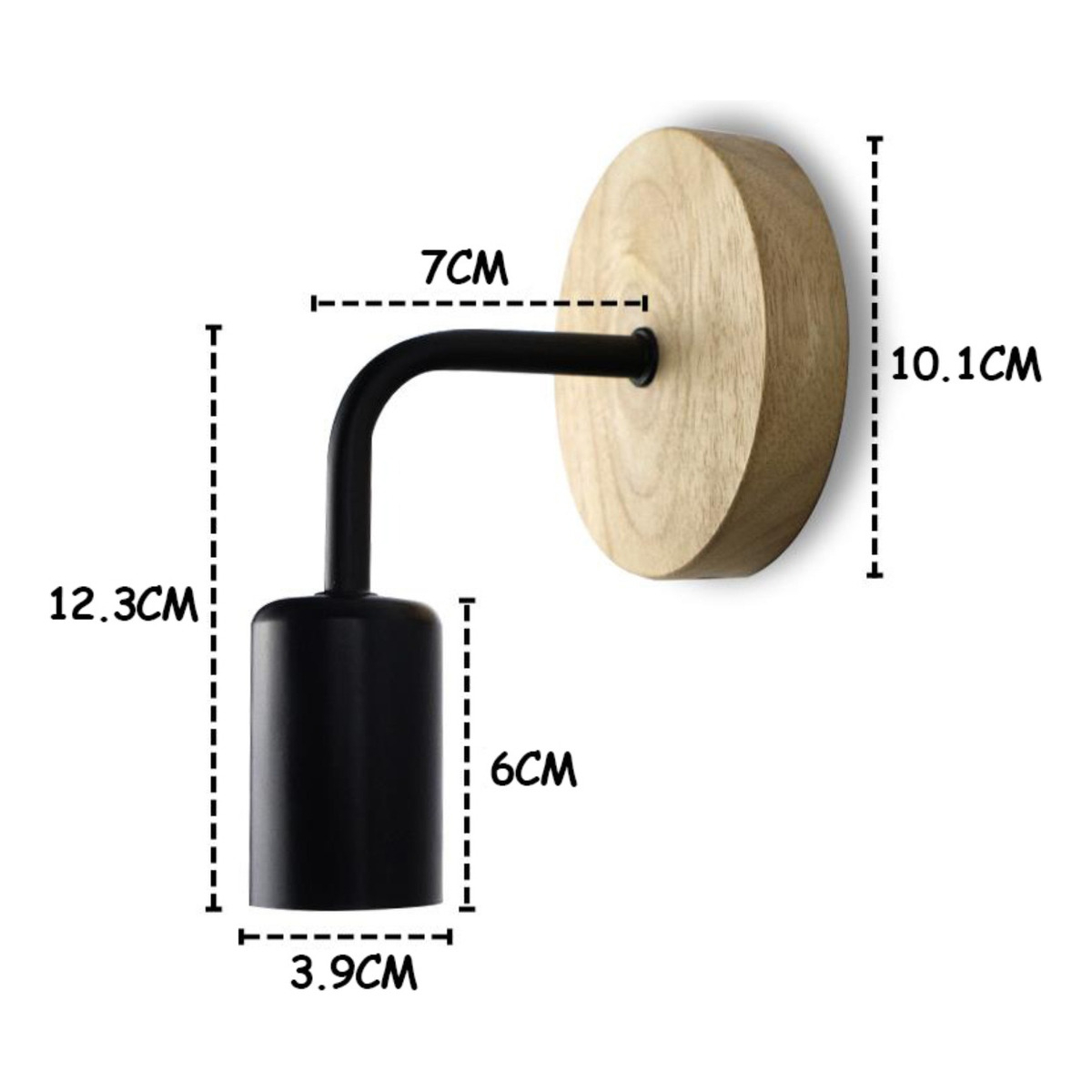 Pack X2 Aplique Metal Madera Nordico Vintage + Lampara - Imagen 11