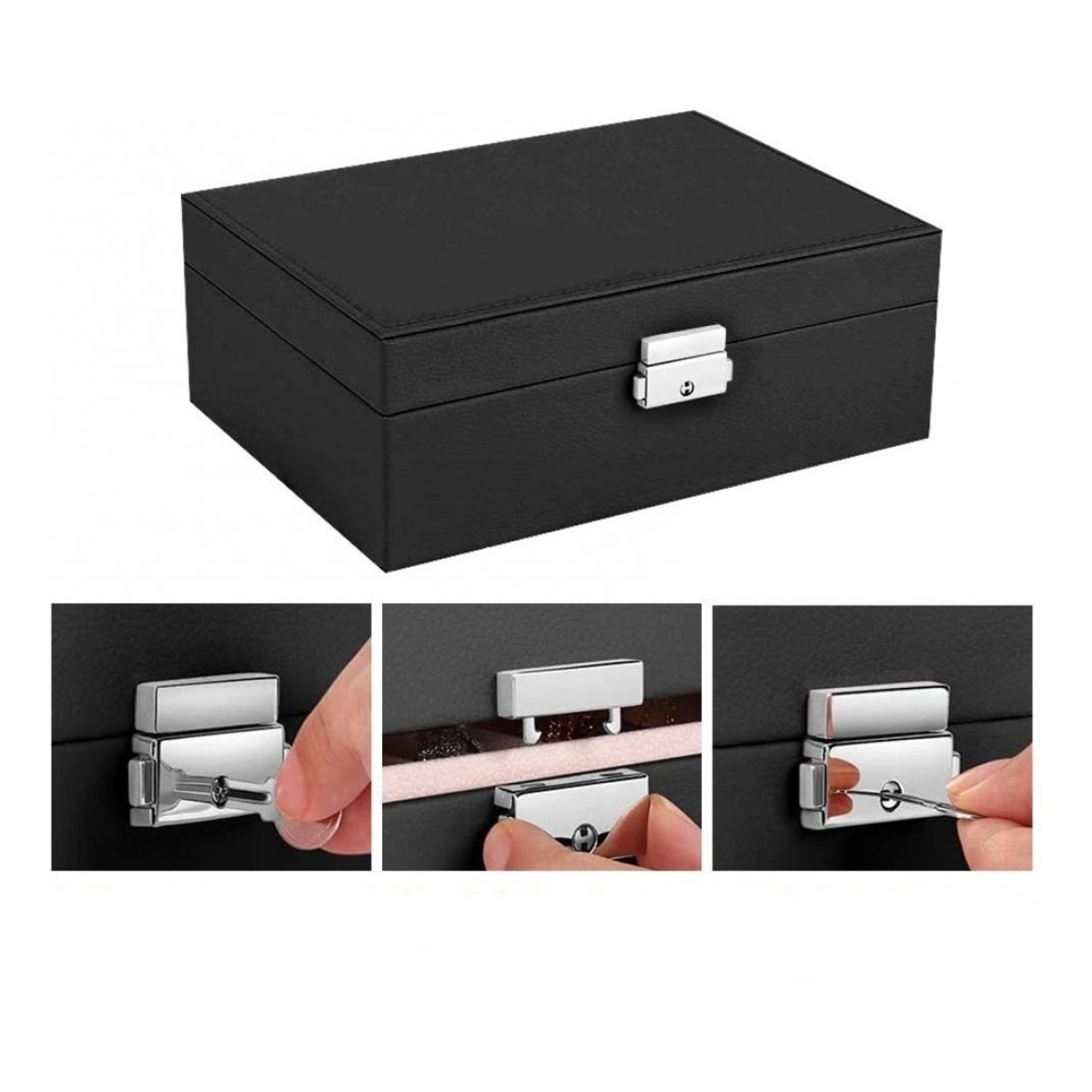 Joyero Caja Organizadora Para Joyas Con Cerradura - Imagen 12