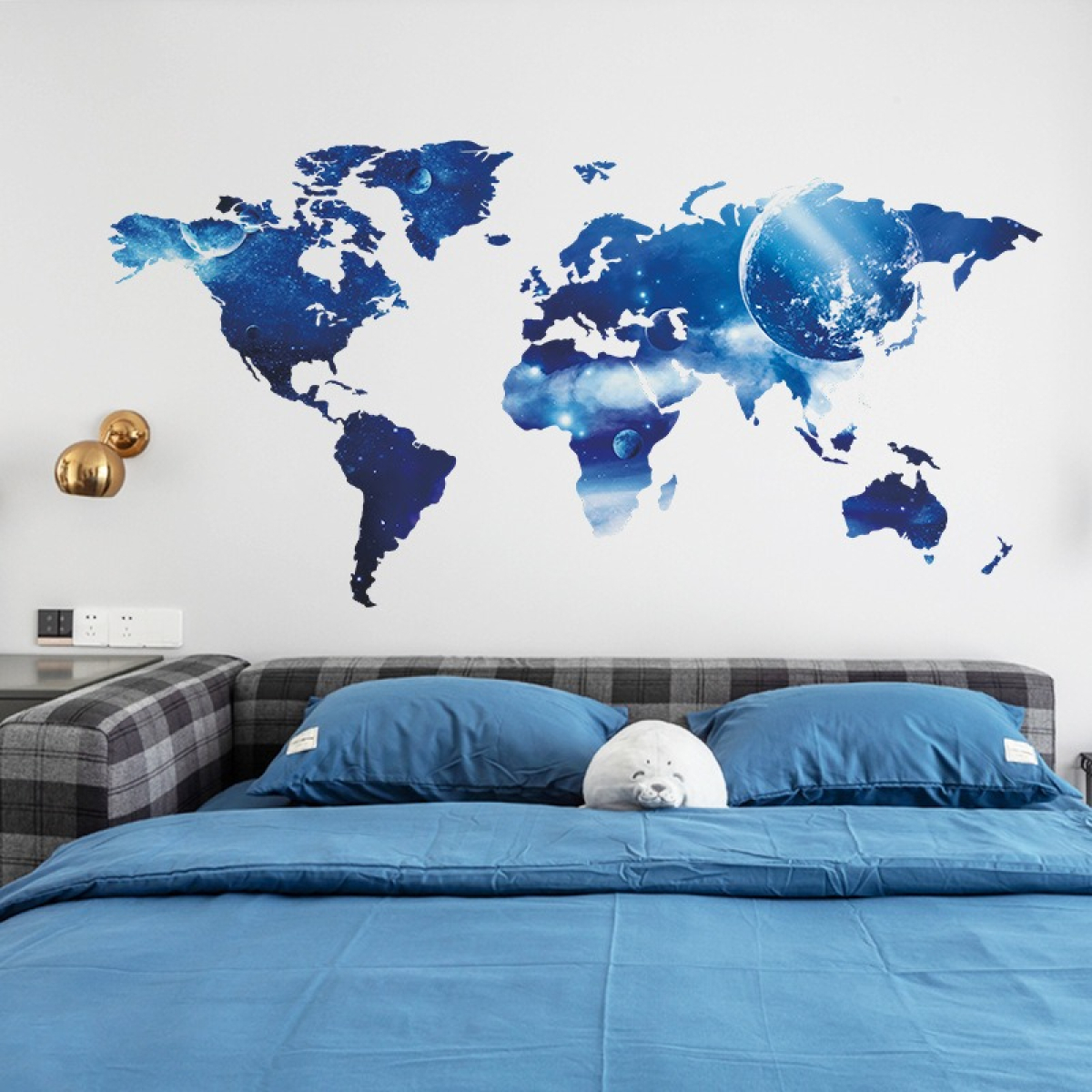 Vinilo Adhesivo Pared Mapa Mundi Planisferio 110x70 Cm - Imagen 3