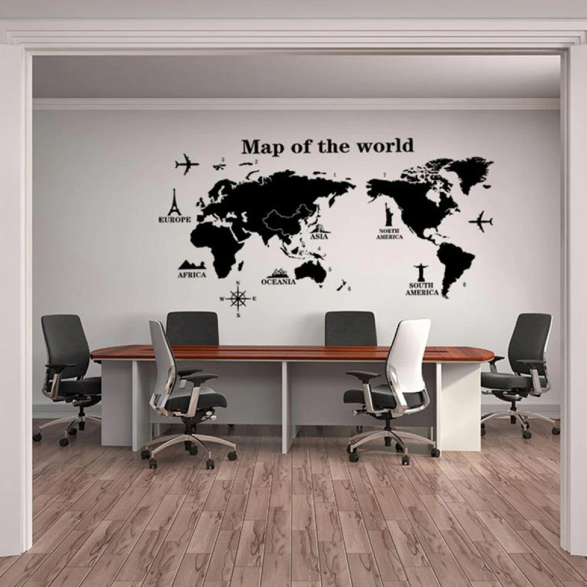 Vinilo Adhesivo Pared Mapa Mundi Planisferio 100x70 Cm - Imagen 3