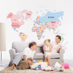 Vinilo Adhesivo Pared Mapa Mundi Planisferio 120x70 Cm - Imagen 3