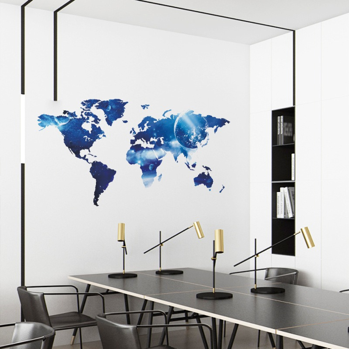 Vinilo Adhesivo Pared Mapa Mundi Planisferio 110x70 Cm - Imagen 2