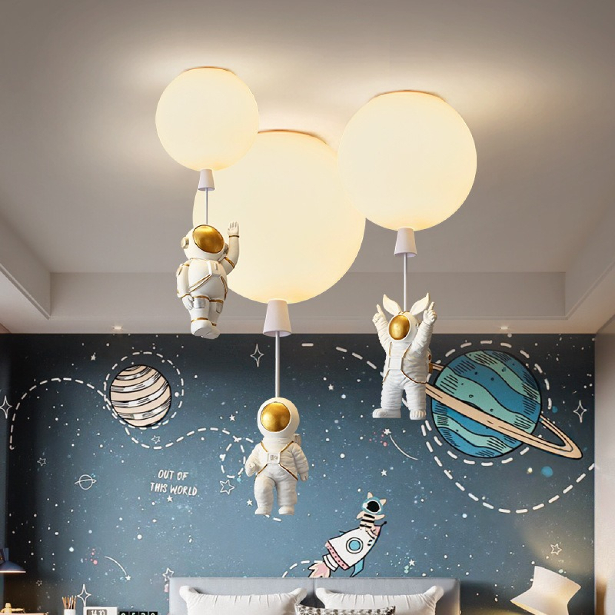 Lampara Colgante Para Techo Infantil Led Astronauta - 25 Cm - Imagen 4