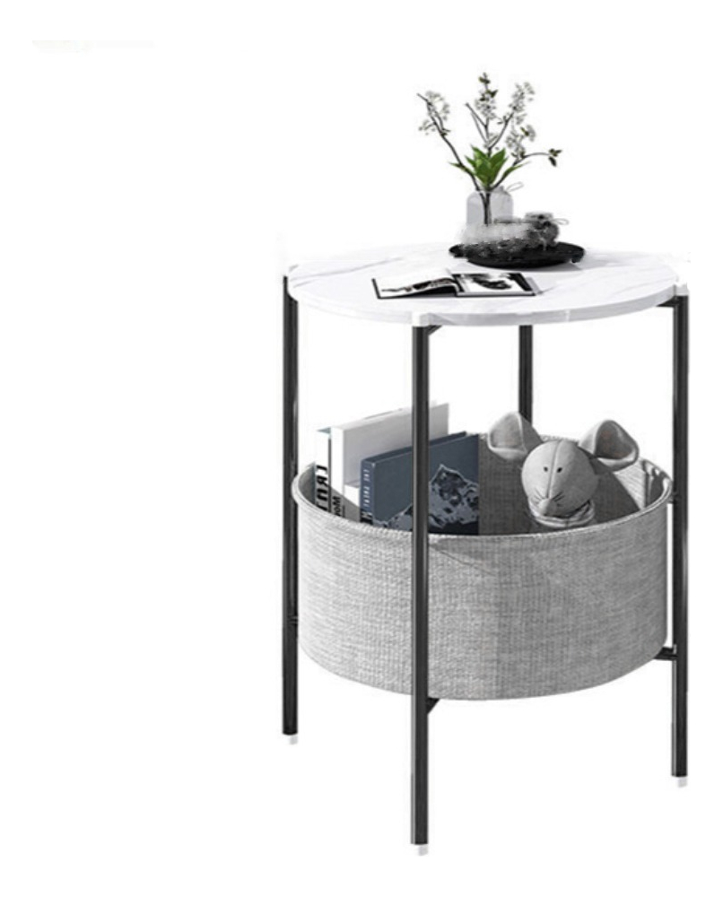 D_732620-MLU70744967899_072023-F.jpg Mesa Auxiliar En Hierro Y Tela Con Cajon Organizador - Imagen 1