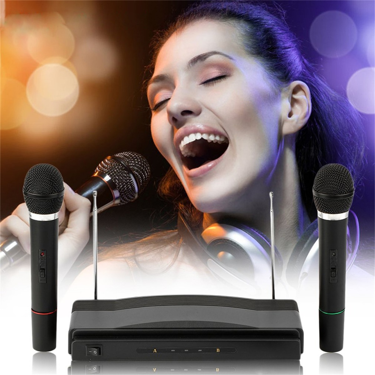 Kit De Micrófonos Inalámbricos Profesionales Karaoke - Imagen 2