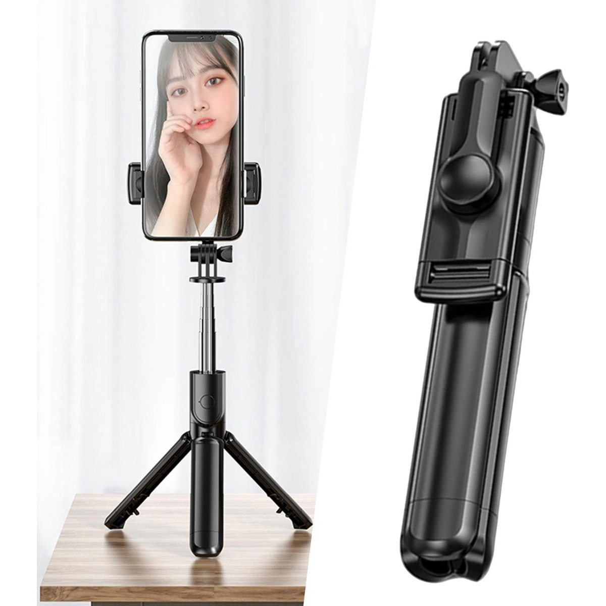 Palo Selfie 360° Con Tripode Soporte Celular Control Remoto - Imagen 4