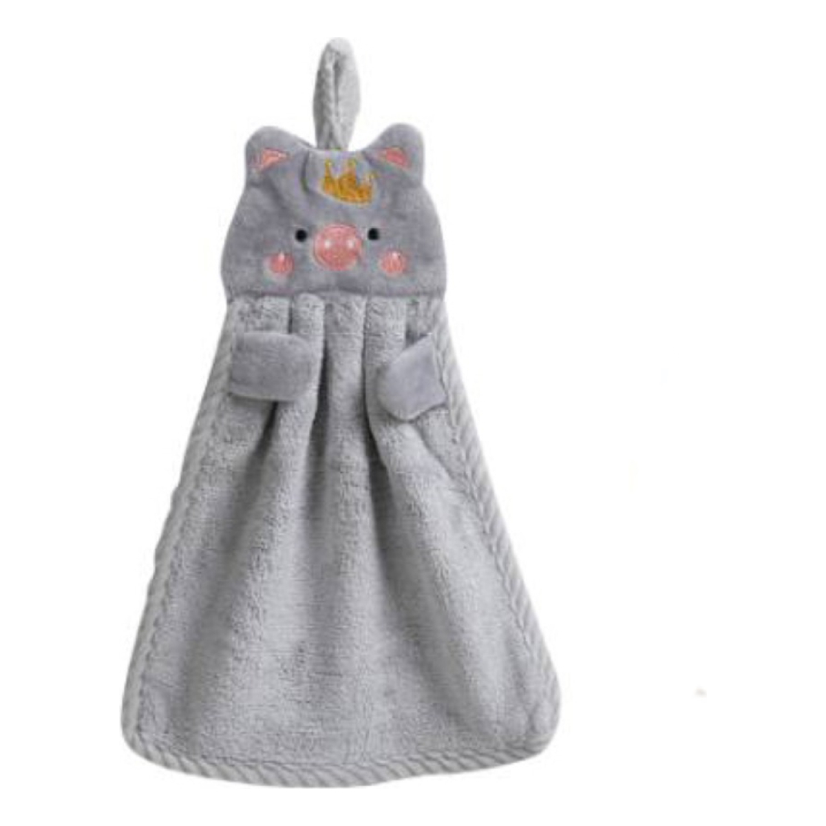 Toalla Infantil Para Secado De Manos Diseño Animales - Gris - Imagen 1