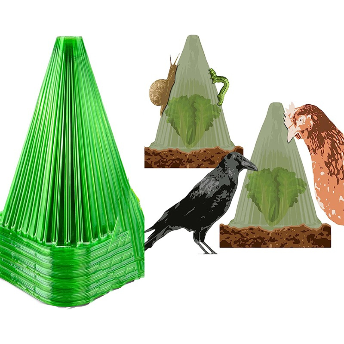 Set X10 Conos Protector De Plantas Accesorio De Jardineria - Imagen 3
