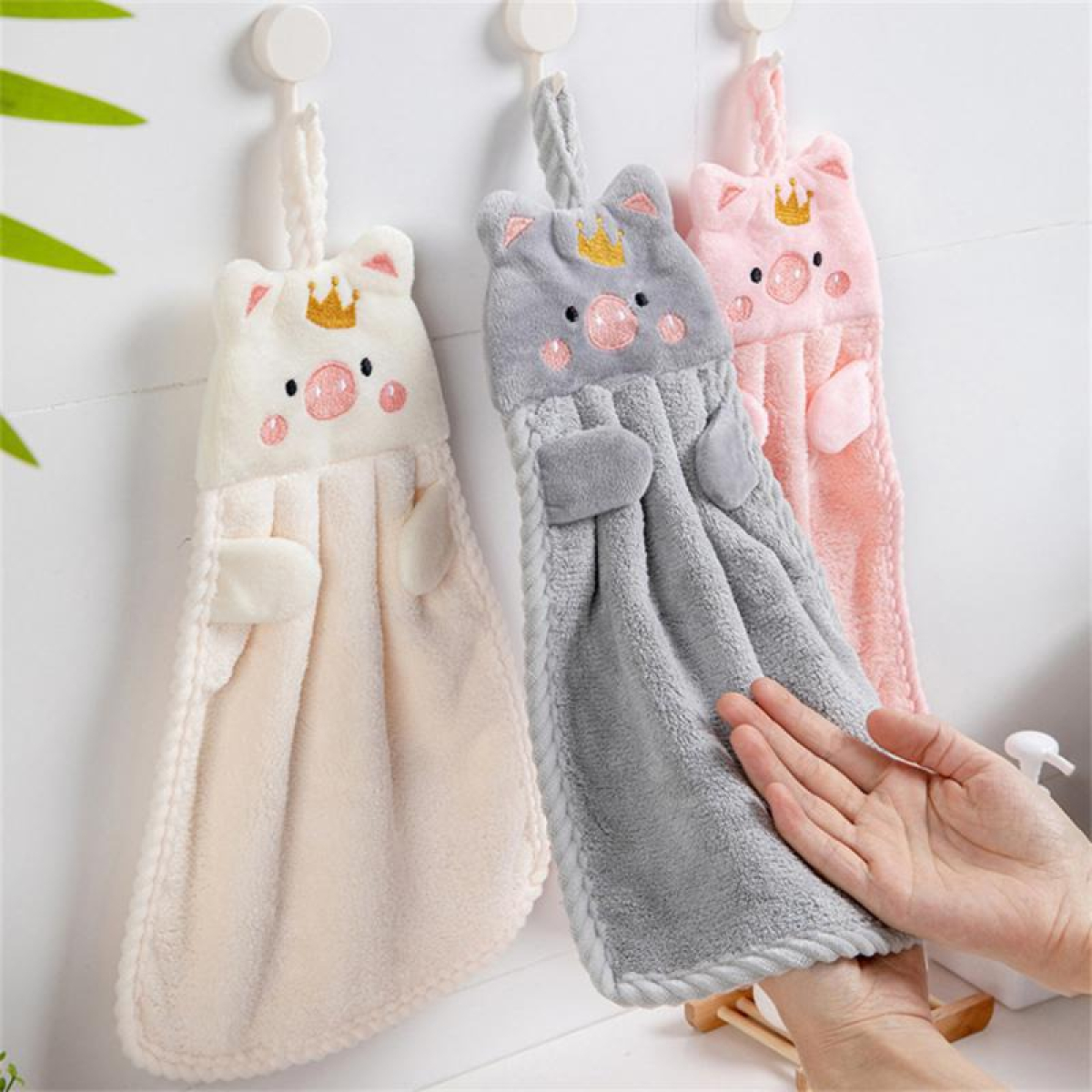 Toalla Infantil Para Secado De Manos Diseño Animales -blanco - Imagen 5