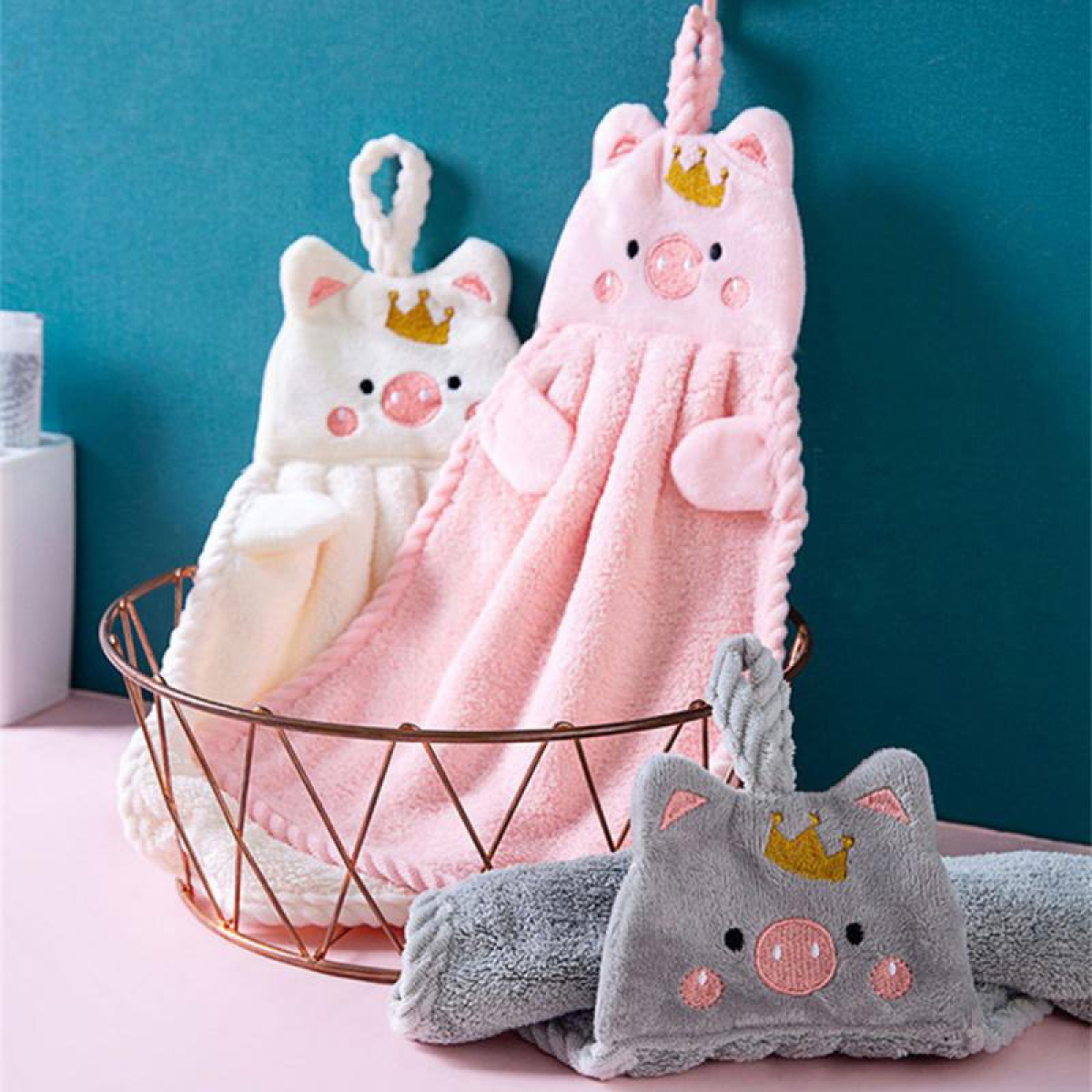 Toalla Infantil Para Secado De Manos Diseño Animales -blanco - Imagen 3