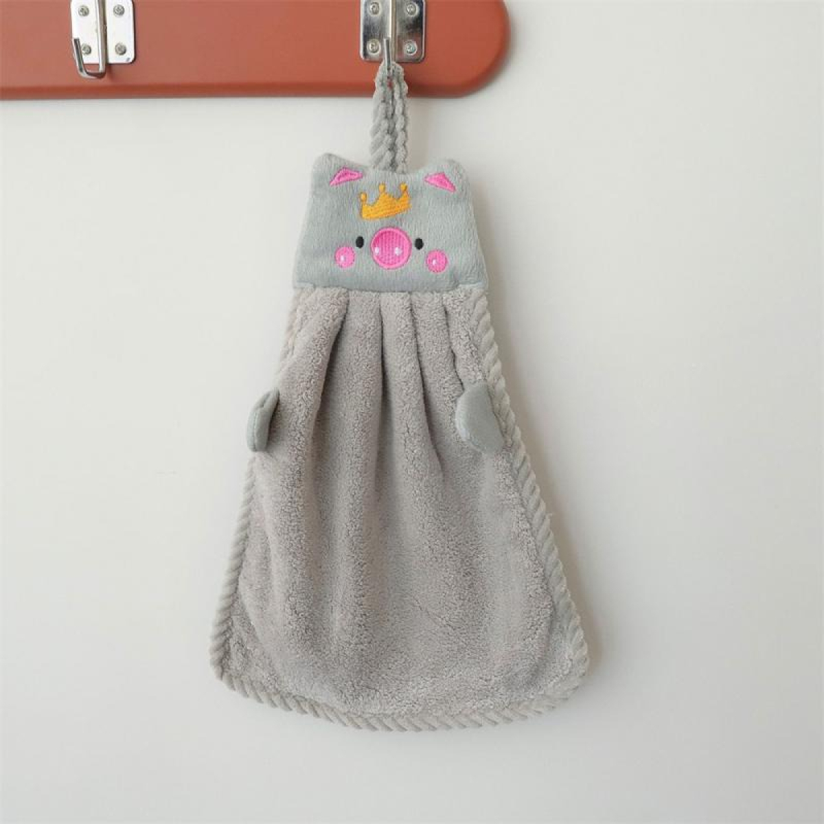 Toalla Infantil Para Secado De Manos Diseño Animales - Gris - Imagen 3