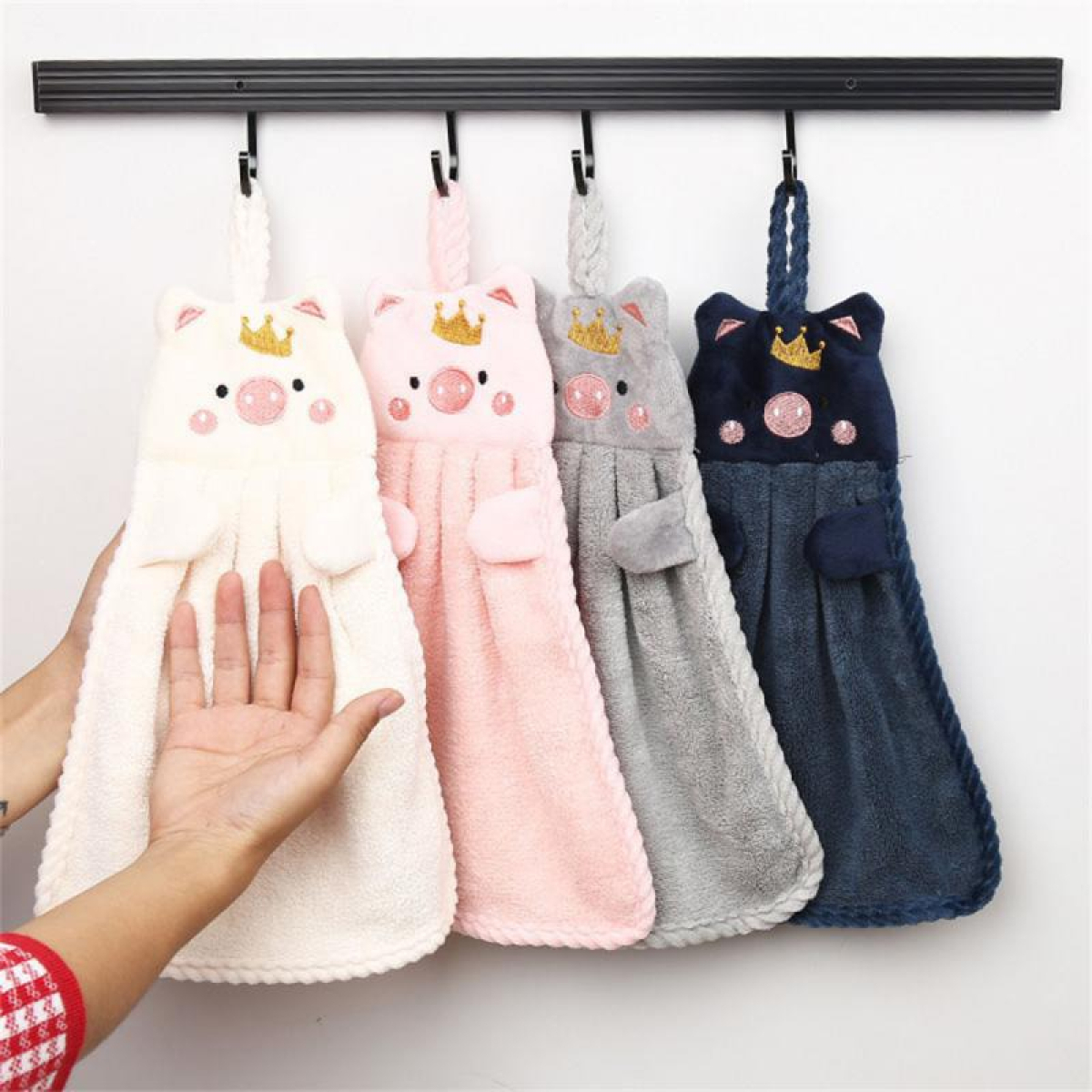 Toalla Infantil Para Secado De Manos Diseño Animales -blanco - Imagen 4