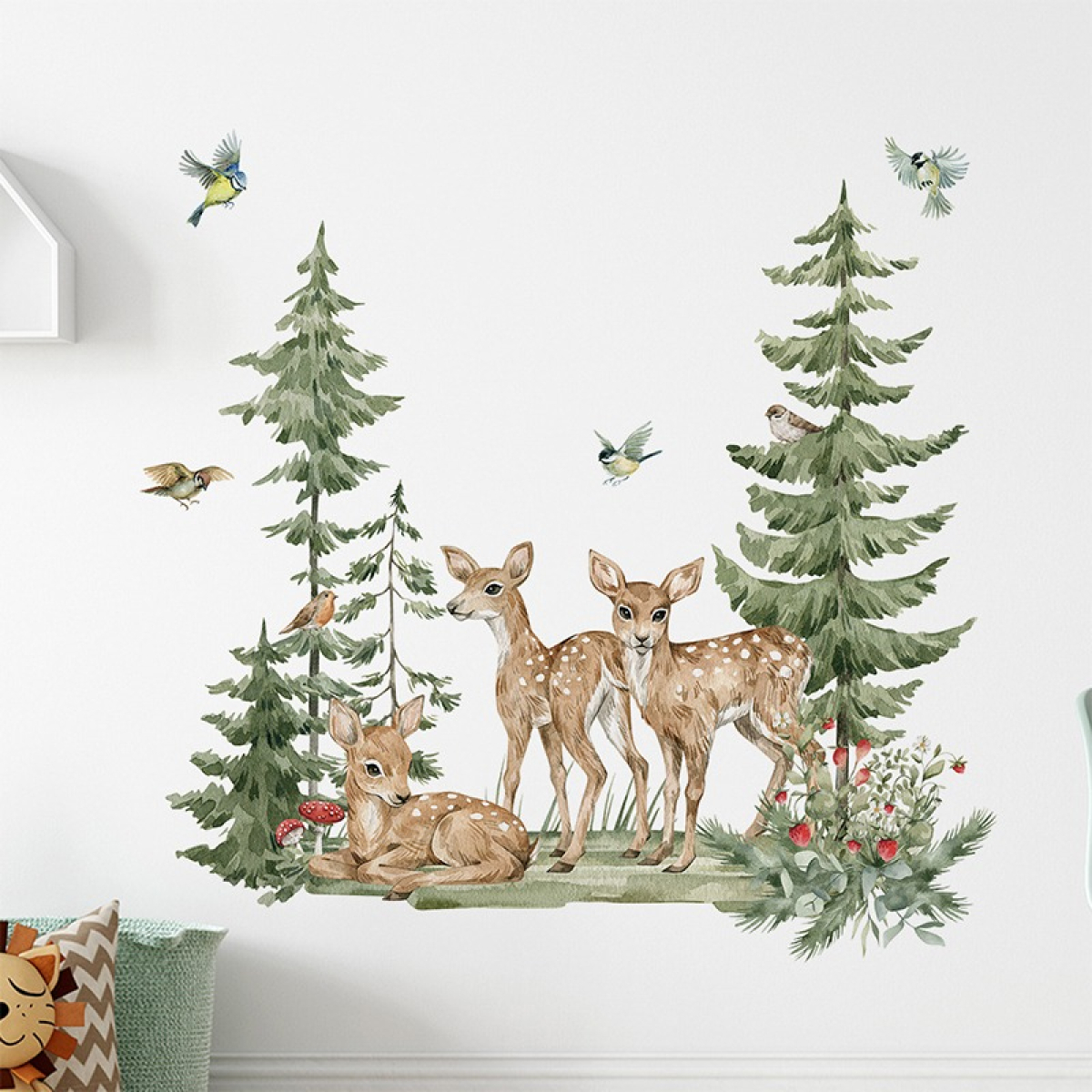 Vinilo Decorativo De Pared Ciervos En El Bosque - Imagen 5