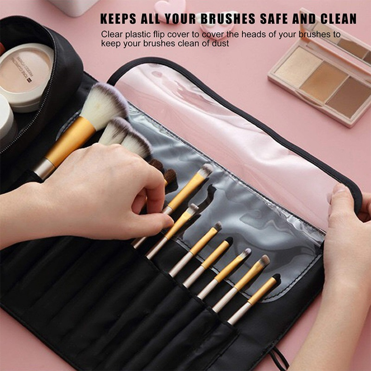 Bolso Organizador Maquillaje Compartimientos Enrollable - Imagen 14
