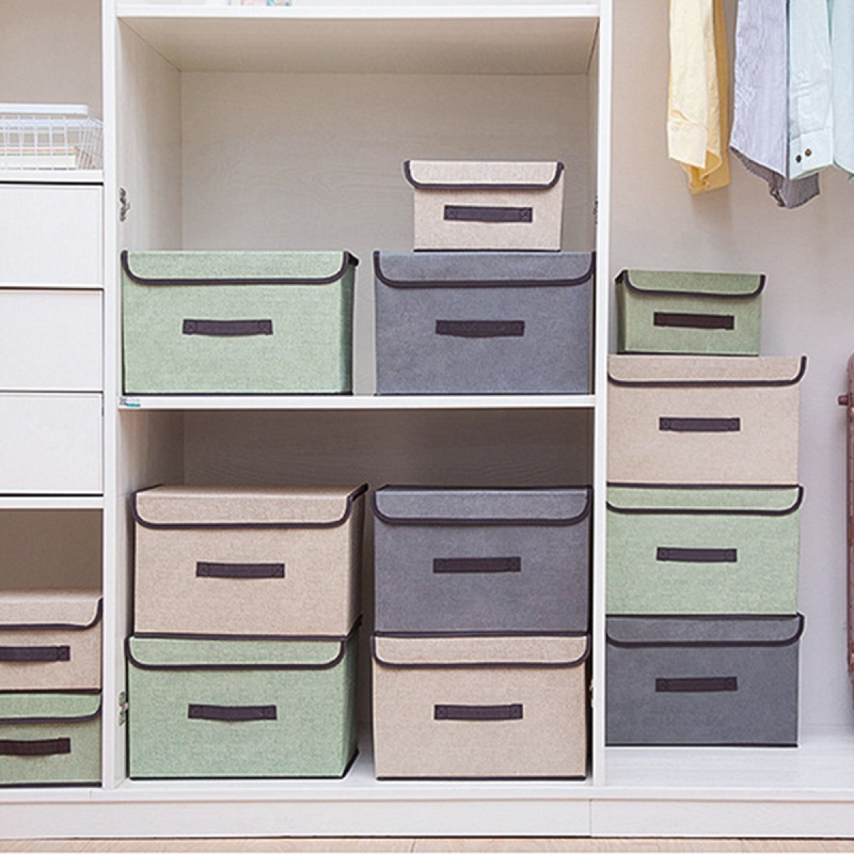 Set X2 Organizador Ropa Caja Almacenamiento De Tela Plegable - Imagen 10