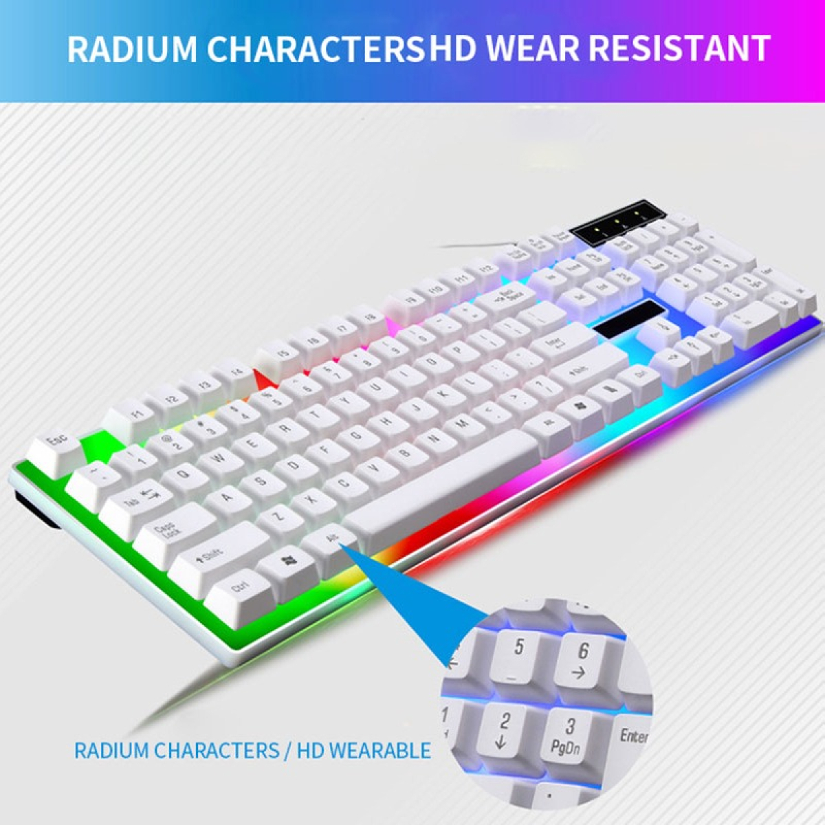 Teclado+mouse Gamer Silencioso Con Luces Rgb Usb - Imagen 11