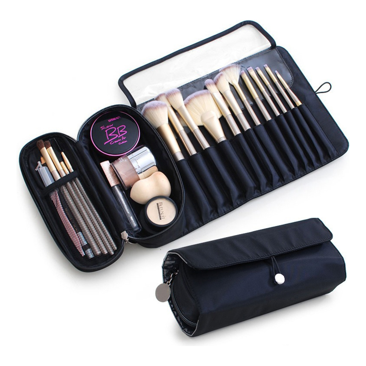 Bolso Organizador Maquillaje Compartimientos Enrollable - Imagen 9