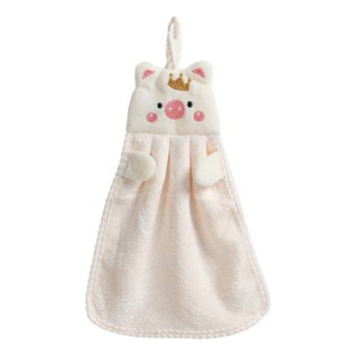 Toalla Infantil Para Secado De Manos Diseño Animales -blanco - Imagen 1