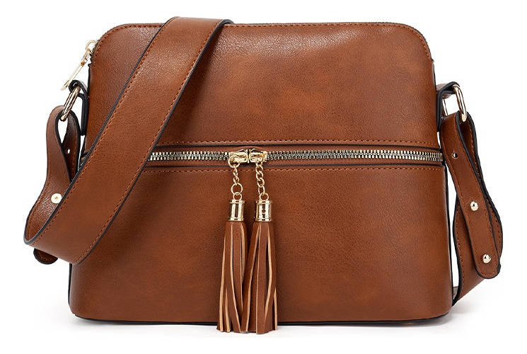 D_736989-MLU72717338713_112023-F.jpg Bolso Cartera Bandolera Dama Doble Cierre Exterior Cuero Pu - Imagen 1