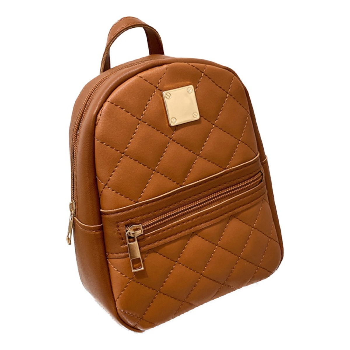 Mini Mochila Bandolera Capitoneada Simil Cuero Moderna Chica - Imagen 1