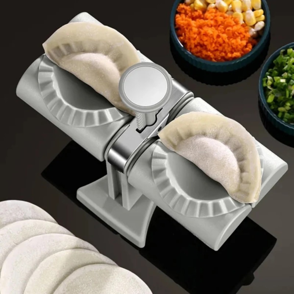 Máquina De Dumplings Empanadas Doble Manual Molde Empanadas - Imagen 4