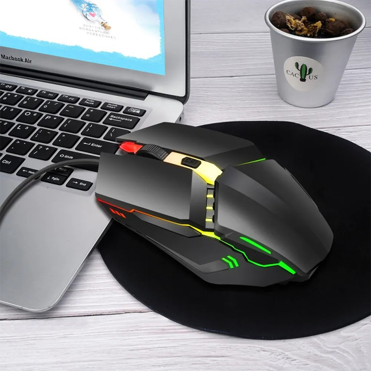 Mouse Gamer 1600 Dpi Regulable Comodo Facil Movimiento - Imagen 4
