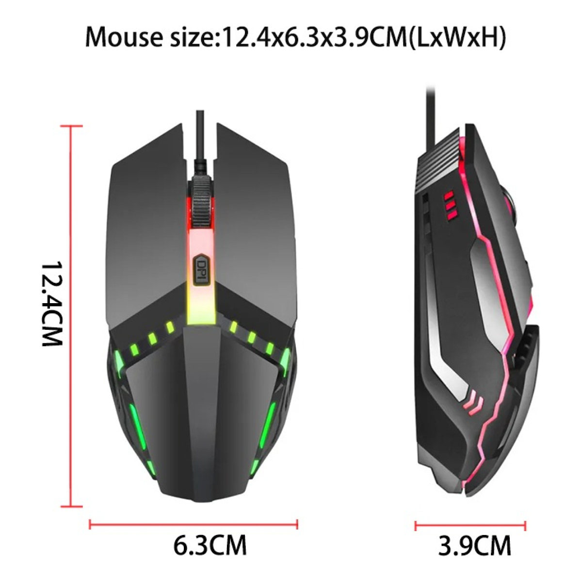 Mouse Gamer 1600 Dpi Regulable Comodo Facil Movimiento - Imagen 7