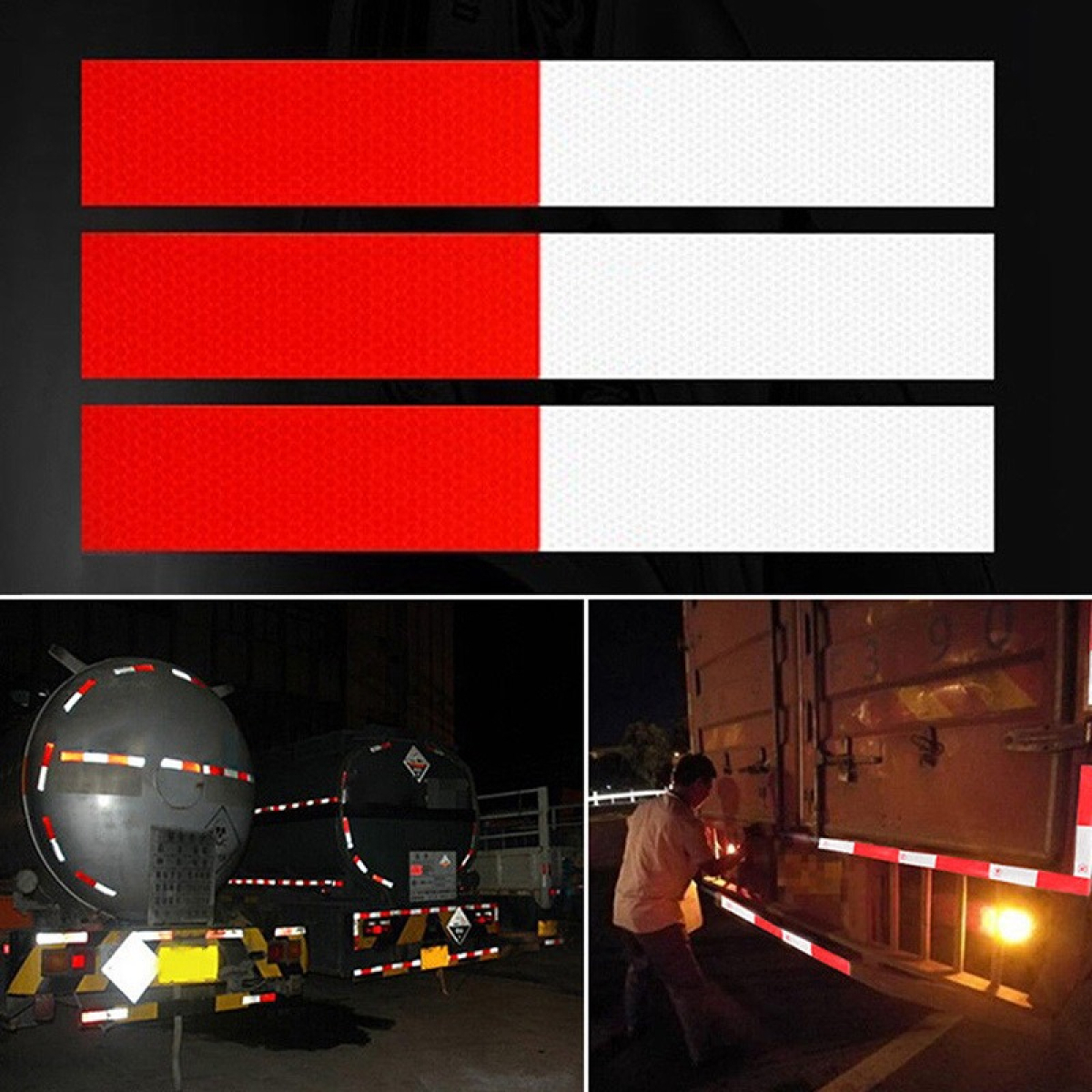Set X4 Cinta Reflectiva Autoadhesiva Seguridad Vial 30x5cm - Imagen 3