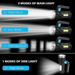 Foco Linterna Bateria Recargable Usb Metal 500m Alcance - Imagen 6