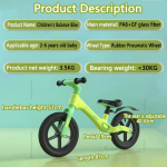 Bicicleta Metal Sin Pedales P/ Niños Ruedas Goma +accesorios - Imagen 2