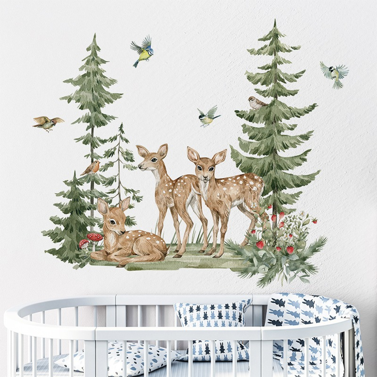 Vinilo Decorativo De Pared Ciervos En El Bosque - Imagen 4