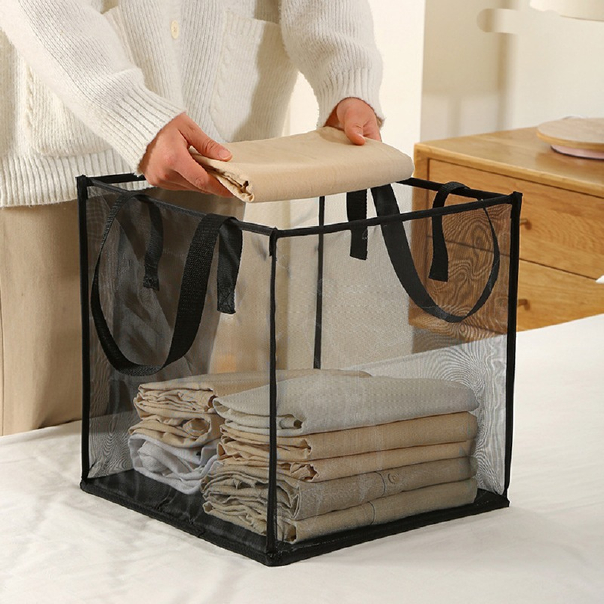 Cesto Ropa Sucia Plegable Con Asa Lavarropa - Imagen 5