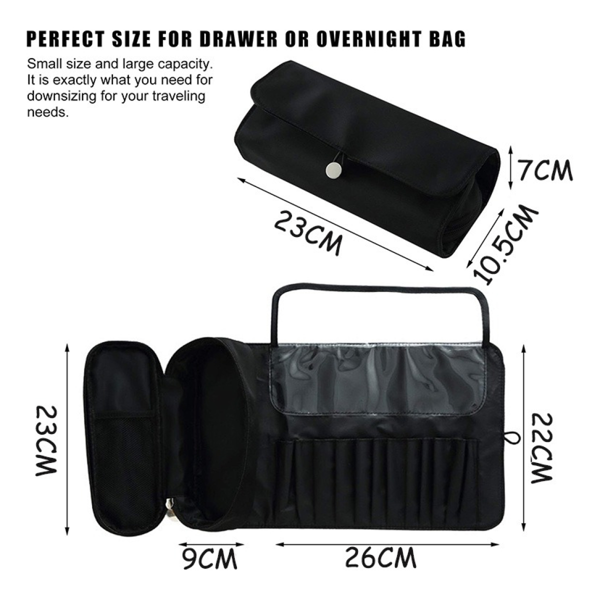 Bolso Organizador Maquillaje Compartimientos Enrollable - Imagen 4