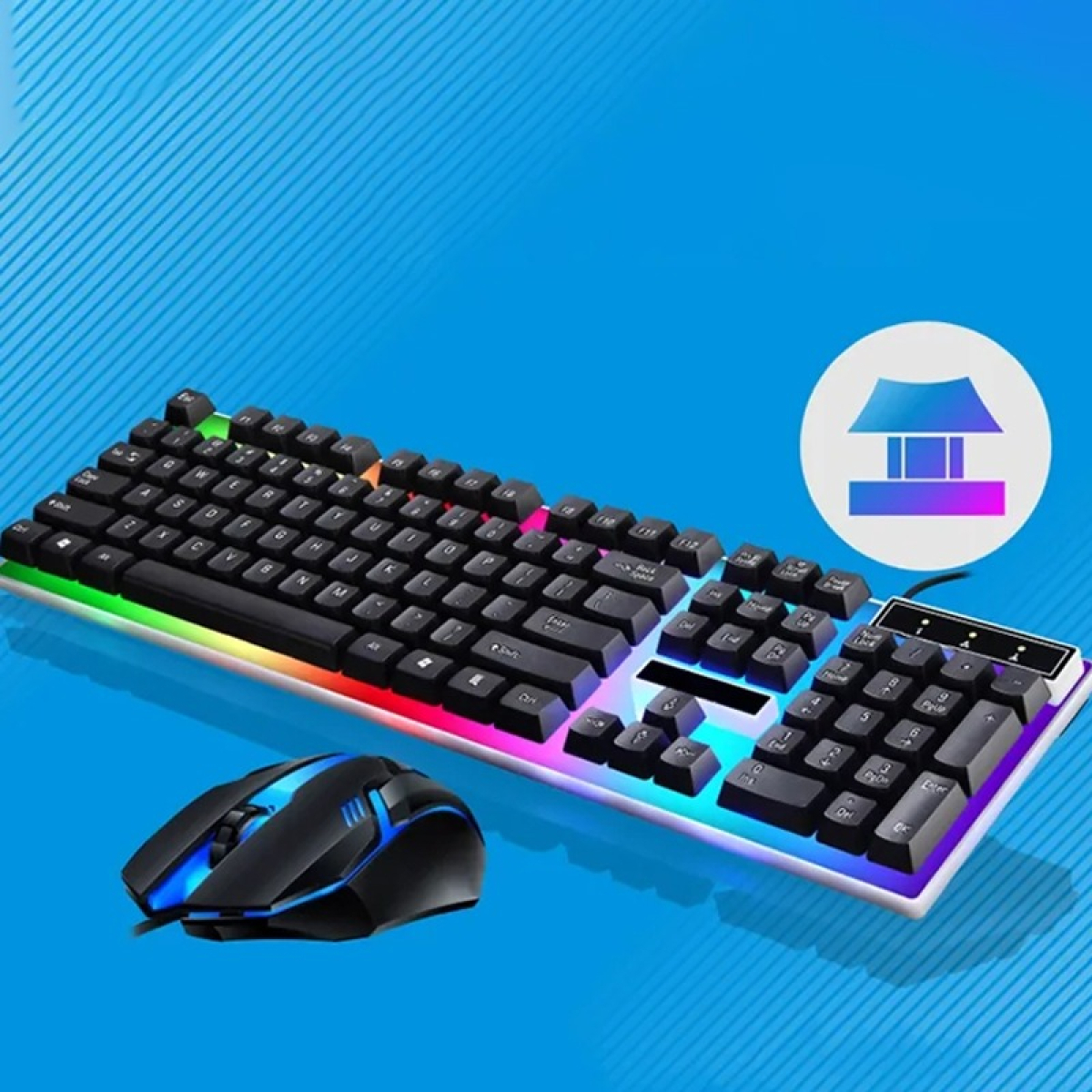 Teclado+mouse Gamer Silencioso Con Luces Rgb Usb - Imagen 10